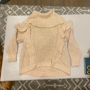 Last day. Taking to consignment. Pink and gray cowl neck Express Sweater